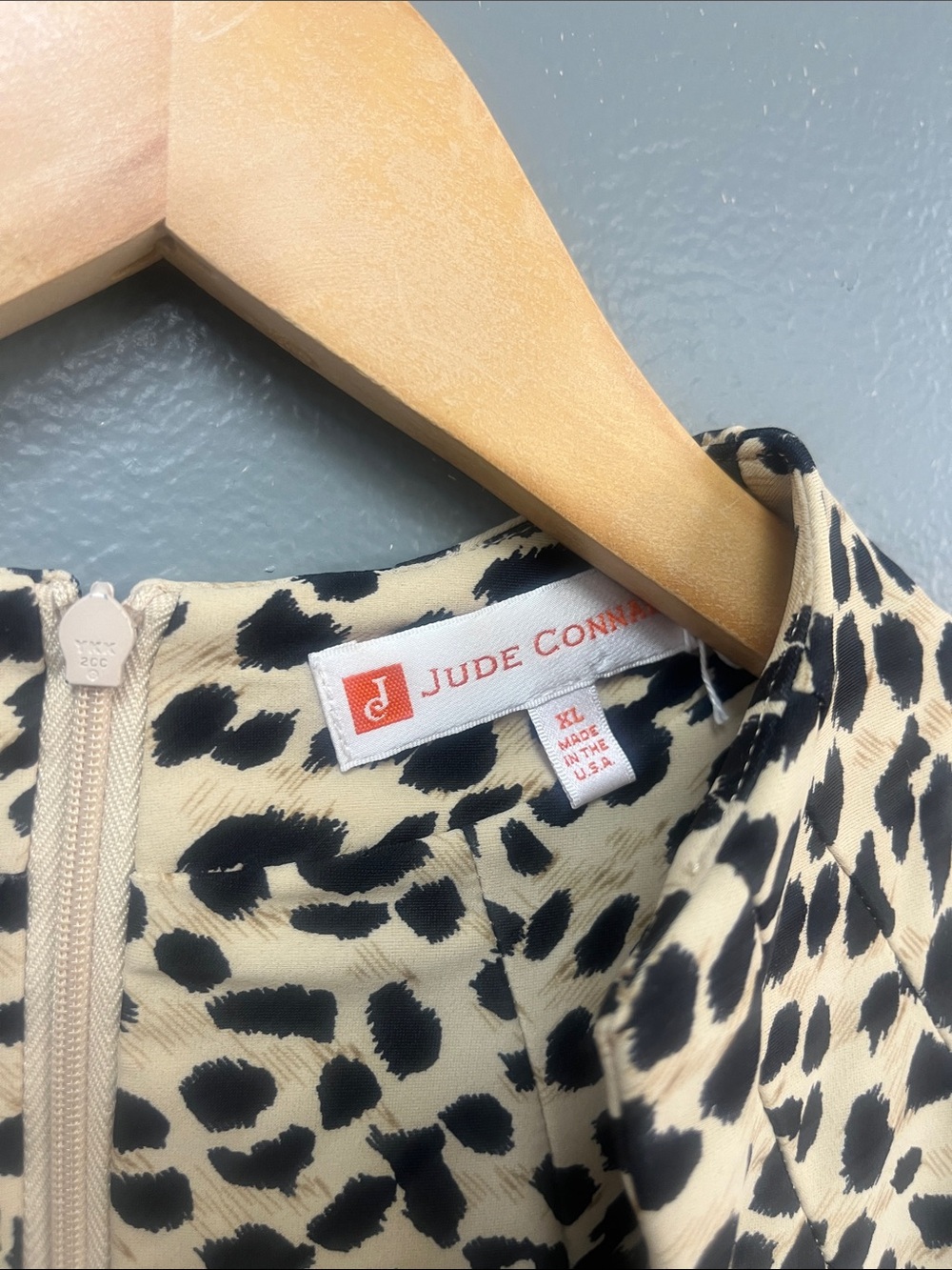 Jude Connally Beige and Black Leopard Print Long Sleeve Dress - Picture 2 of 3
